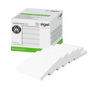 Sigel HN750 - Bloc de notas adhesivas (6 x 100 hojas, 7,5 x 7,5 cm, papel reciclado, 6 bloques), color blanco