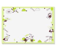 SIGEL HO900 Protector de escritorio de papel « Little Heroes », A3, 80 g/m² FSC, bloc desprendible, antideslizante | para dibujar, escribir y manualidades | verde claro, 30 hojas