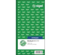 Sigel - Hojas de vales (360 resguardos, 105 x 200 mm, 2 x 60 hojas, con papel de calco), color verde (exterior), color rosa (interior)