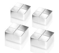 SIGEL Imanes SuperDym 2 x 1 cm | BA705, pack de 4, cubo, neodimio N45, plateado
