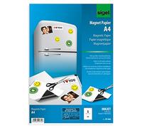 SIGEL IP440 Papel magnético para impresoras InkJet, tamaño A4 (21 x 29,7 cm), 250µm, 5 hojas