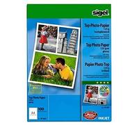 SIGEL IP664 Papel fotográfico para impresoras InkJet, tamaño A4 (21 x 29,7 cm) alto brillo, 125 g, 100 hojas