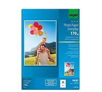 SIGEL IP714 Papel fotográfico Everyday para impresoras InkJet, tamaño A4 (21 x 29,7 cm), alto brillo, 170 g, 50 hojas