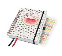 SIGEL J3601 Jolie Agenda de espira 2023 - Watermelon Summer - 16,8 x 21,5 cm - hardcover - 240 páginas - blanco, rojo