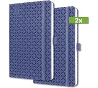 SIGEL J4100 Jolie Agenda semanal 2024, tapa dura, 9,5 x 15 cm, 174 páginas, azul, 2 piezas