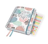 SIGEL J4602 Jolie Agenda de espira 2024, Rose Inspiration, 16,8 x 21,5 cm, tapa dura, 240 páginas, rosa, verde menta, gris