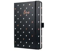 SIGEL J5335 Jolie Agenda semanal 2025, diseño Dark Love, 13,5 x 20,3 cm, tapa dura, 174 páginas, negro