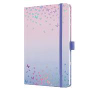 SIGEL J5347 Jolie Agenda semanal 2025, diseño Butterfly Confetti Candy, 13,5 x 20,3 cm, tapa dura, 174 páginas, violett, rosa