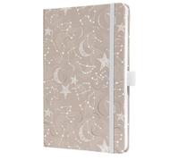 SIGEL J5349 Jolie Agenda semanal 2025, diseño Cosmic Fantasy Beige, 13,5 x 20,3 cm, tapa dura, 174 páginas, beige, blanco