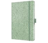 SIGEL J5353 Jolie Agenda semanal 2025, diseño Green Monstera, 13,5 x 20,3 cm, tapa dura, 174 páginas, verde claro, negro