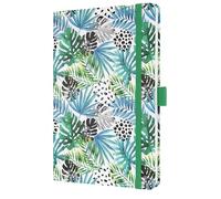 SIGEL J5355 Jolie Agenda semanal 2025, diseño Green Jungle Fever, 13,5 x 20,3 cm, tapa dura, 174 páginas, verde, azul claro