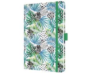 SIGEL J5355 Jolie Agenda semanal 2025, diseño Green Jungle Fever, 13,5 x 20,3 cm, tapa dura, 174 páginas, verde, azul claro