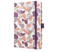 SIGEL J5359 Jolie Agenda semanal 2025, diseño Summer Linear Leaves, 13,5 x 20,3 cm, tapa dura, 174 páginas, violett, rosa, blanco