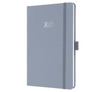 SIGEL J5407 Agenda semanal Jolie 2025, certificación FSC, dos páginas = una semana, tapa dura superficie textil, aprox. A5, lila, 174 páginas