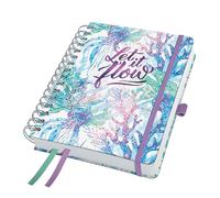 SIGEL J5604 Jolie Agenda de espira 2025, Underwater Miracles, 120 g/m², 16,8 x 21,5 cm, tapa dura, 240 páginas, púrpura, verde, azul