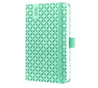 SIGEL J6126 Agenda semanal Jolie 2026-1 año - aprox A6 - mint green - dos páginas = una semana - tapa dura - 80 g/m² - verde menta - 174 p - certificación FSC