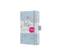 SIGEL J6334 Agenda semanal Jolie 2026-1 año - aprox A6 - Grey Love - dos páginas = una semana - tapa dura - 80 g/m² - gris - 174 p - certificación FSC