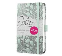 SIGEL J6360 Agenda semanal Jolie 2026-1 año - aprox A6 - Enchanted Nature - dos páginas = una semana - tapa dura - 80 g/m² - negro/verde claro - 174 p - certificación FSC