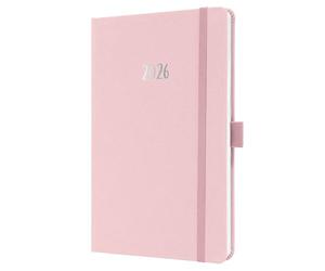 SIGEL J6405 Agenda semanal Jolie 2026-1 año - aprox A5 - Soft Rose - dos páginas = una semana - tapa dura - 80 g/m² - rosa claro - 174 p - certificación FSC