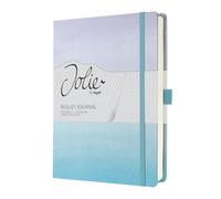 SIGEL JB100 Cuaderno Bullet Journal A5+, punteado, tapa dura, 200 páginas de papel 120 g/m² | para hand lettering, organización y journaling | cierre elástico, azul/violeta - Jolie