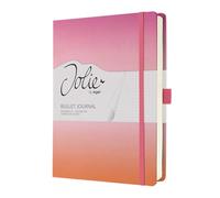 SIGEL JB103 Cuaderno Bullet Journal A5+, punteado, tapa dura, 200 páginas de papel 120 g/m² | para hand lettering, organización y journaling | cierre elástico, rosa/naranja - Jolie