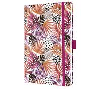 SIGEL JN355 Cuaderno de notas, A5, rayado, tapa dura, 174 páginas FSC | para ideas, diario y organización | cierre elástico, albaricoque/violeta/púrpura - Jolie