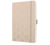 SIGEL JN357 Cuaderno de notas, A5, rayado, tapa dura, 174 páginas FSC | para ideas, diario y organización | cierre elástico, beige/cobre - Jolie