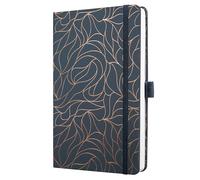 SIGEL JN365 Cuaderno de notas, A5, rayado, tapa dura, 174 páginas FSC | para ideas, diario y organización | cierre elástico, azul oscuro/cobre - Jolie