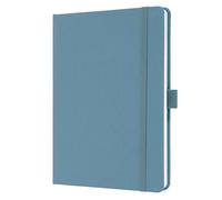 SIGEL JN401 Cuaderno de notas, A5, rayado, cubierta rígida de tela, 192 páginas FSC | para ideas, diario y organización | banda elástica, azul claro - Jolie