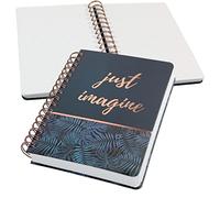 Sigel JN603 Cuadernos espiral premium, 16.8 x 21.5 cm, punteado, tapa dura, motivo selva, azul/oro rosa, Jolie