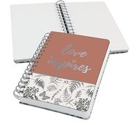 Sigel JN605 Cuaderno de notas espirales premium, 16.8 x 21.5 cm, punteado, tapa dura, motivo hojas, negro/beige/marrón, Jolie