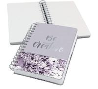 Sigel JN607 Cuadernos espirales premium, 16.8 x 21.5 cm, punteado, tapa dura, motivo jaspeado, morado/blanco, Jolie