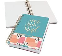 Sigel JN611 Cuadernos espirales premium, 16.8 x 21.5 cm, punteado, tapa dura, motivo de pinceladas, pastel/verde/naranja/rosa, Jolie