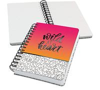 SIGEL JN621 Jolie Libreta de espiral, Wild Hearts, cuadriculado con puntos (impresión Dot), 120 g/m², 16,8 x 21,5 cm, tapa dura, 240 páginas, negro, pink, naranja