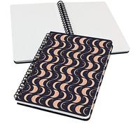 SIGEL JN624 Jolie Libreta de espiral, Moonlight Melody, cuadriculado con puntos (impresión Dot), 100 g/m², 16,2 x 21,5 cm, tapa dura, 120 páginas, negro, beige, albaricoque