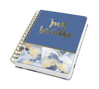 Sigel JN627 Libreta de espiral Jolie - Ginkgo Harmony - aprox A5 - cuadriculado con puntos (impresión Dot) - tapa dura - dorado/azul - 240 p - 120 g/m² - certificación FSC