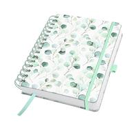 SIGEL JN656 Libreta de espiral Jolie - Eucalyptus Day - aprox A5 - blanco - tapa dura - verde claro/verde menta/blanco - 240 p - 120 g/m² - certificación FSC