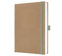 SIGEL JN841 Cuaderno de notas, A5, liso, cubierta rígida kraft, 192 páginas FSC | para ideas y creatividad | verde menta/marrón - Jolie