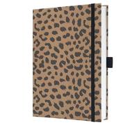 SIGEL JN851 Jolie Libreta, Pure Cheetah, rayado, 15,2 x 20,3 cm, tapa dura, 192 páginas, braun, negro