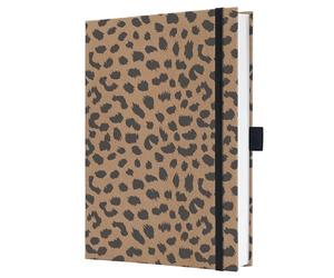 SIGEL JN851 Jolie Libreta, Pure Cheetah, rayado, 15,2 x 20,3 cm, tapa dura, 192 páginas, braun, negro