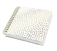 Sigel JQ100 Libreta de espiral Jolie - Golden Rain - aprox A5 cuadrado - blanco - tapa dura - dorado/blanco - 240 p - 120 g/m² - certificación FSC