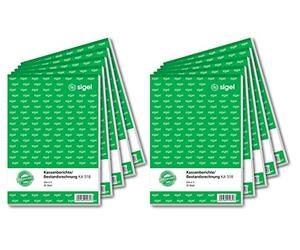 Sigel KA518 A5 contabilidad financiera informe/inventario, 10 pedazos de 50 hojas