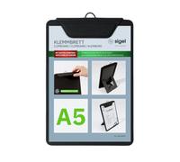 SIGEL KB101 Portacartas con clip - 1 unidad - A5 - negro