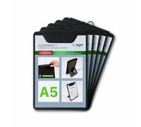 SIGEL KB101 Portacartas con clip - 1 unidad - A5 - negro - 5 piezas