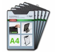 SIGEL KB110 Portacartas con clip - 1 unidad - A4 - antracita - 5 piezas