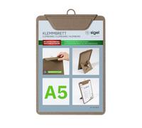 SIGEL KB121 Portacartas con clip - 1 unidad - A5 - beige