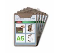 SIGEL KB121 Portacartas con clip - 1 unidad - A5 - beige - 5 piezas