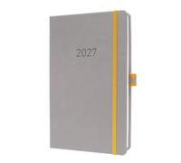 SIGEL L2704 Agenda semanal 2027, en alemán, A5, gris claro/amarillo, disposición vertical | calendario, planificador, agenda semanal, organizador | certificación FSC - Linescape