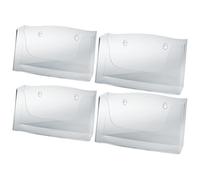 Sigel LH118 Porta-folletos de pared acrylic, con 1 compartimento, acrilico resistente a UV, para A4 transversal, 4 unds