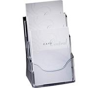 Sigel LH130 Porta-folletos de sobremesa acrylic, con 3 compartimentos, acrilico resistente a UV, para A4, 1 unds